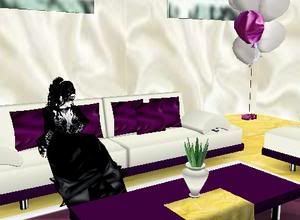 white purple modern couch