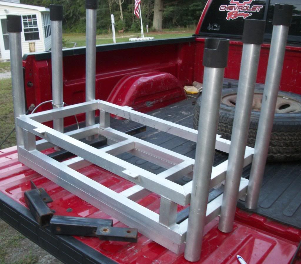 Truck 6 pole Aluminum Fishing Rod Holder/ with Cooler holder