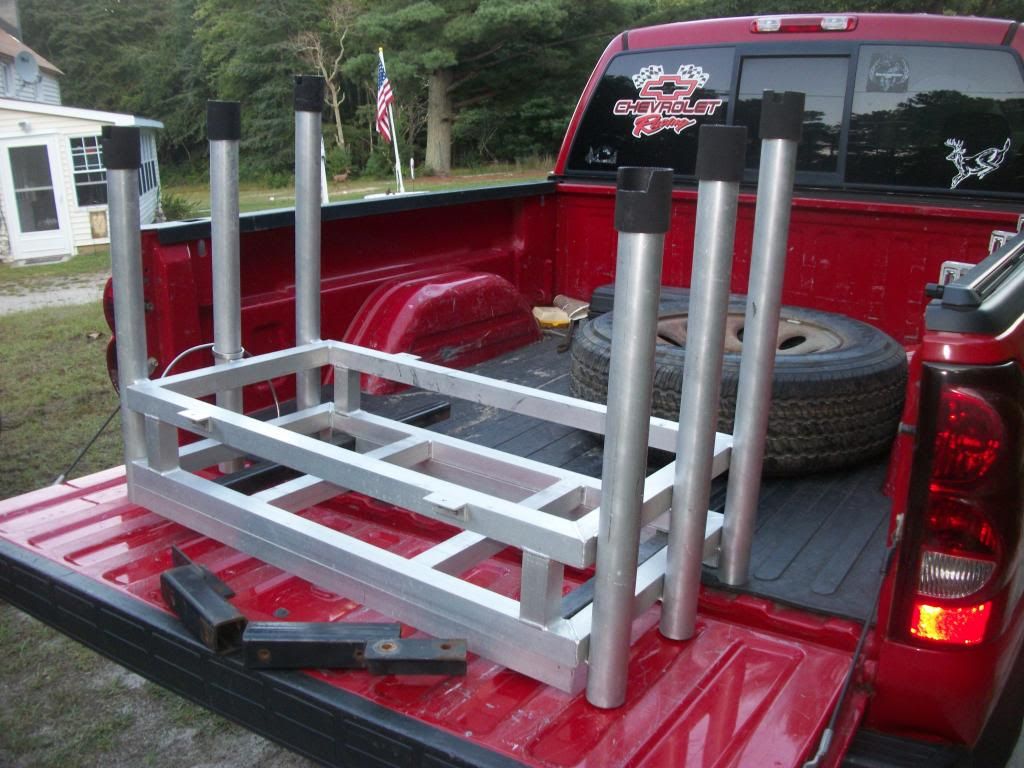 Truck 6 pole Aluminum Fishing Rod Holder/ with Cooler holder