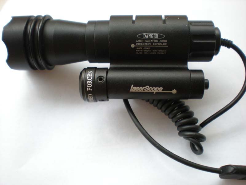 Tactical Flashlight With Red Module Armed Forces Laser Sight