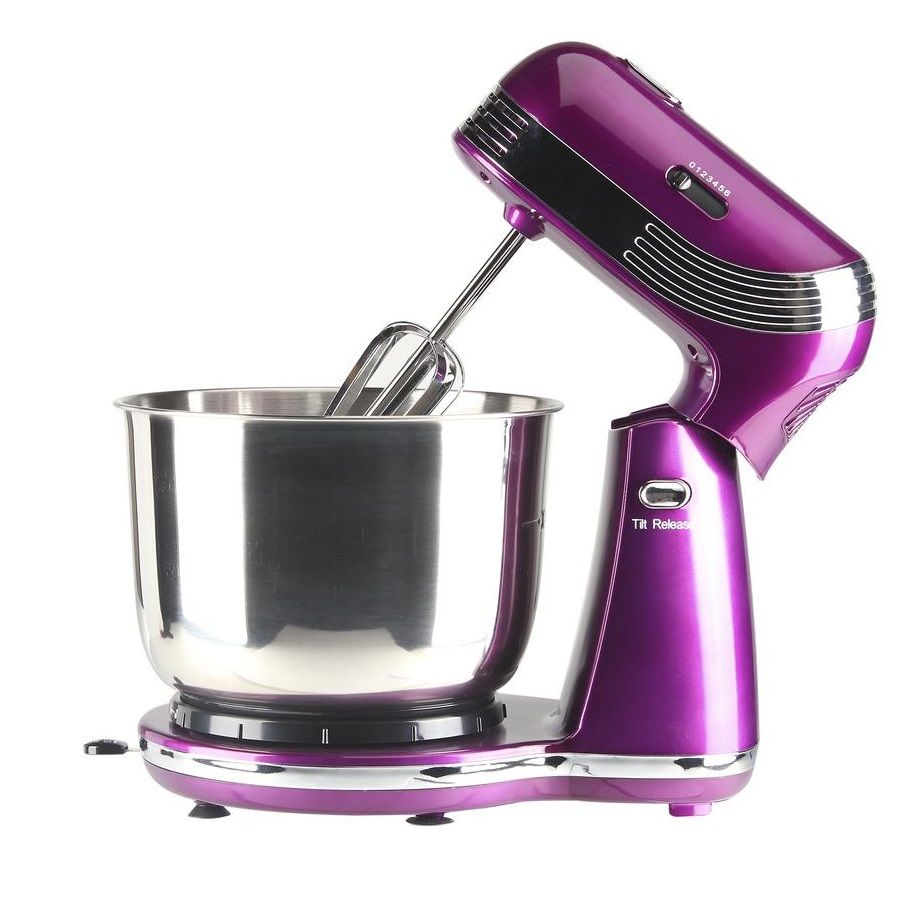 Metallic PURPLE Electric Compact Stand Mixer 6 Speeds250W Kitchen