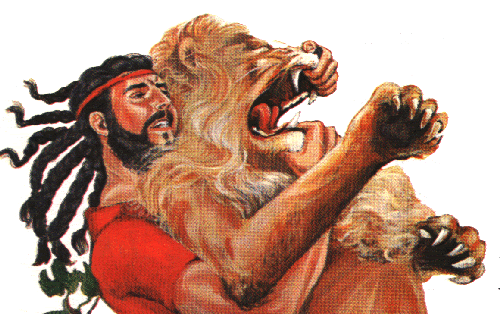 samson bible photo: samson kills a lion samson.gif