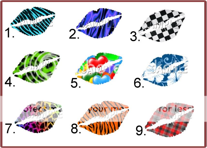 LIPSTICK KISS CUSTOM DESIGNS NAIL ART DECALS•  