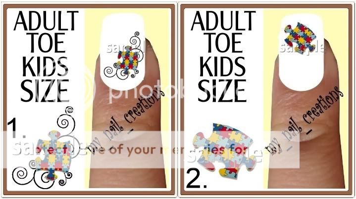 AUTISM PUZZLE RIBBON♥ Nail ART Decals•YOU CHOOSE  