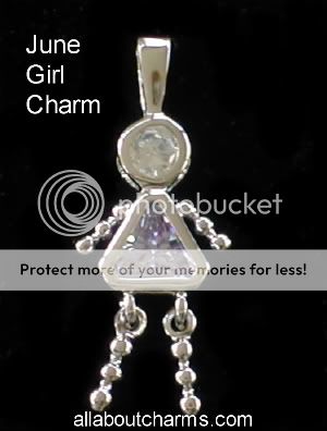 JUNE GIRL BIRTHSTONE 925 STERLING SILVER BRAT CHARM  