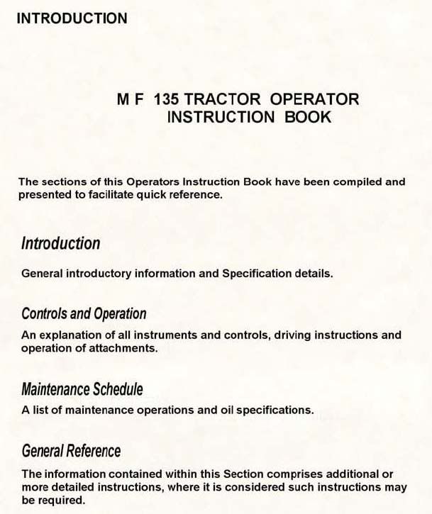 There are 2 Operators Manuals, One For MF Tractors Diesel Models