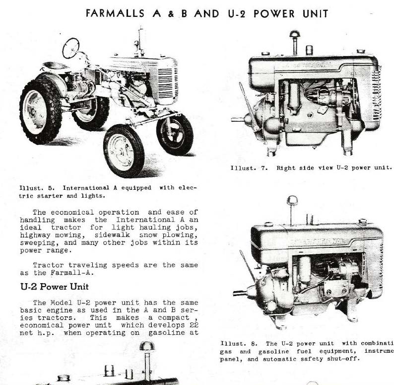 Farmall Tractors A & B A AV B BN Power Unit U 2 4 CYL Service Repair 